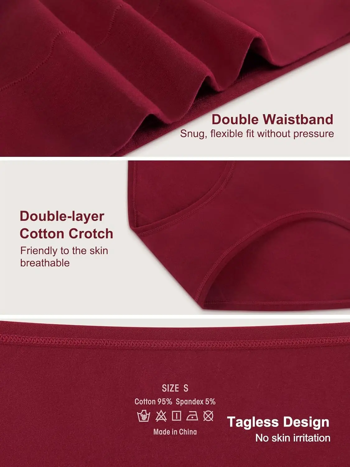 Cotton Underwear for Women High Waisted Full Coverage Briefs Soft Ladies Panties 5 Pack - Image 5