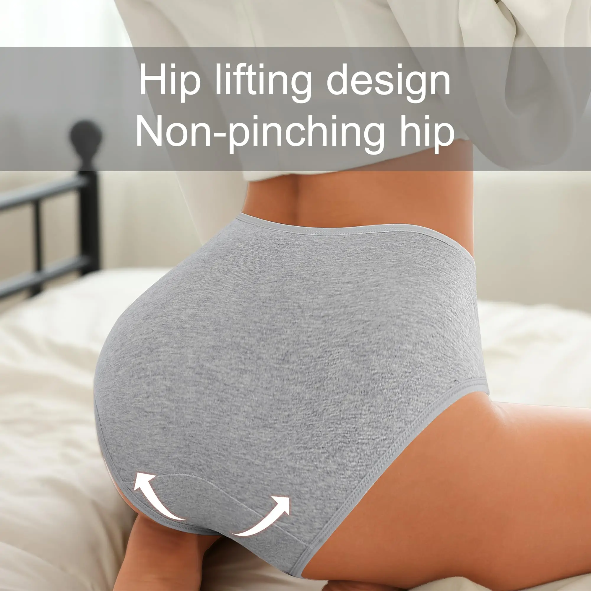 4Pcs High Waisted Underwear for Women Tummy Control Full Coverage Cotton Ladies Panties Soft Stretch Briefs - Image 4