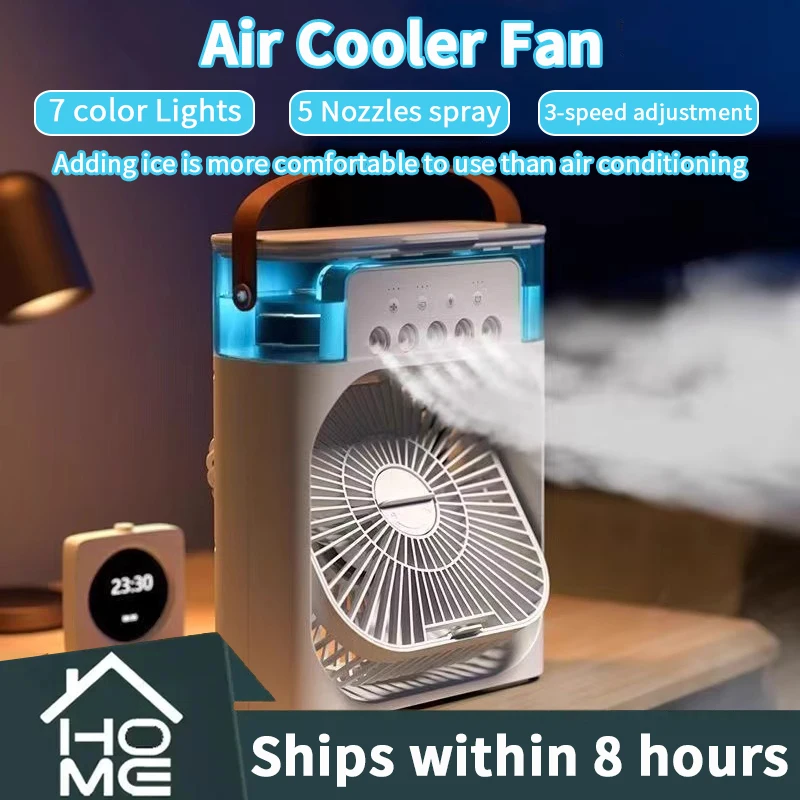 New 3 In 1 Fan AIr Conditioner Household Small Air Cooler LED Night Light Portable Humidifier Air Adjustment Fan Office Home Fan - Image 7