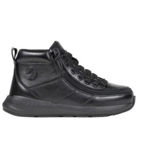 Billy Footwear (Kids) - High Top Black Goat Classic Leather Shoes - View 2