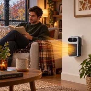 Plug-in Electric Heater, mini Ceramic Bathroom Heater That's Energy-Saving and Quiet, 800W