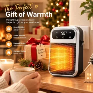 Plug-in Electric Heater, mini Ceramic Bathroom Heater That's Energy-Saving and Quiet, 800W