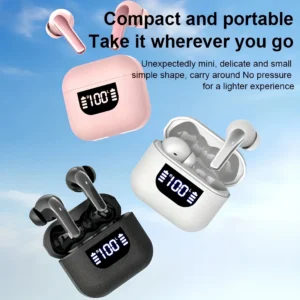 Headphones True Wireless Earbuds 60H Playback Ear Buds with Wireless Charging Case In-Ear