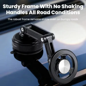 Metal Magnetic Car Phone Holder Magnetic Foldable Vacuum Suction Phone Mount Adjustable