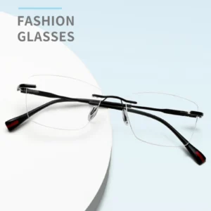 BEMORE Rimless Correction Eyeglasses With Prescription Men Women Unisex Alloy Photochromic