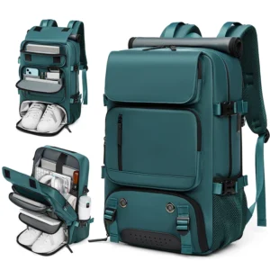 Woman Travel Backpack, Waterproof 16 Inch Business Laptop Backpack with Shoe Bag Hidden USB
