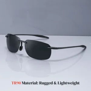 4PCS Ultra Light 11g TR90 Frameless Polarized Sunglasses - Flexible & Comfort Fit, Square