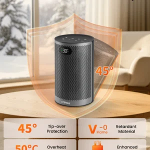 Ateroll Electric Heater, 1500W Energy Efficient Space Room Heater, Upgrade Remote Portable