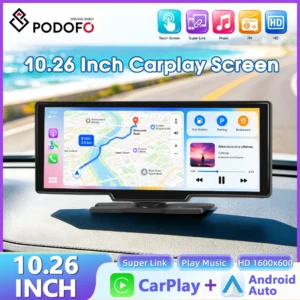 Podofo 10.26-inch Smart Player With Apple CarPlay Android AUTO Apple Airplay Suppor Music
