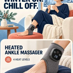 Heated Ankle Massager with 4 Heat Levels, Electric Warming Wrap with Digital Display for Cozy