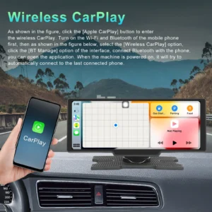 Podofo 10.26-inch Smart Player With Apple CarPlay Android AUTO Apple Airplay Suppor Music