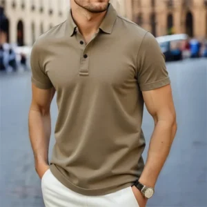 New Men's Casual and Fashionable Simple Collared Short Sleeved Polo Shirt Summer Comfortable New Men's Casual and Fashionable Simple Collared Short Sleeved Polo Shirt Summer Comfortable