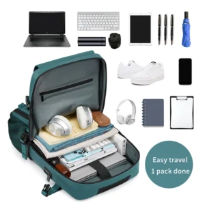 Woman Travel Backpack, Waterproof 16 Inch Business Laptop Backpack with Shoe Bag Hidden USB
