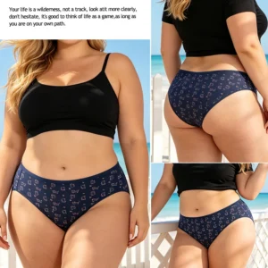 Women's Cotton Low Waist Underwear Briefs 7Pcs Set Breathable Solid Color Printed Panties