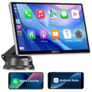 ESSGOO 9 Inch Touch Screen Portable Car Stereo Radio Wireless Apple Carplay Android Auto USB