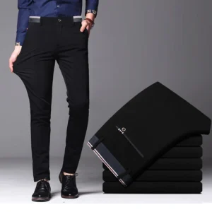 Men's Summer Fashion Business Casual Long Pants Suit Pants Male Elastic Straight Formal
