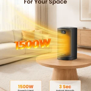 Ateroll Electric Heater, 1500W Energy Efficient Space Room Heater, Upgrade Remote Portable