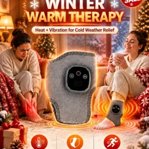 Heated Ankle Massager with 4 Heat Levels, Electric Warming Wrap with Digital Display for Cozy