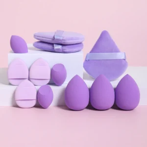 12-Piece All-Purpose Makeup Sponge Set, Made of 3 Loose Powder Puffs, 3 Mini Air Cushion