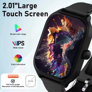 New Men's Smart Watch Women's Gift 2.01'' HD Full Touch Screen Sports Fitness Watch